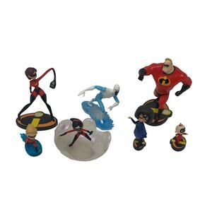 Disney Pixar The Incredibles Lot Of Seven Toy Figurines Cake Toppers Decorations